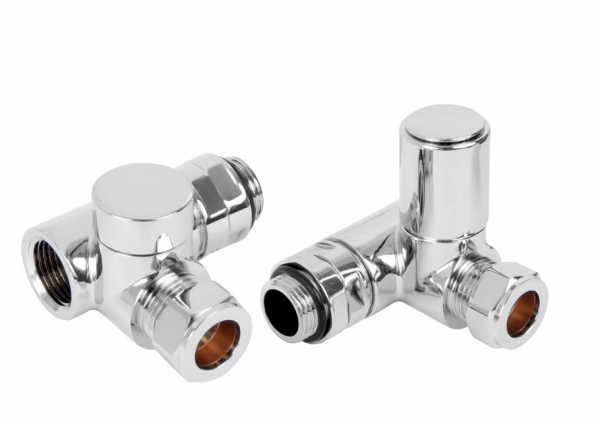 Radiator Valves Dual Fuel | Round | Corner | Chrome